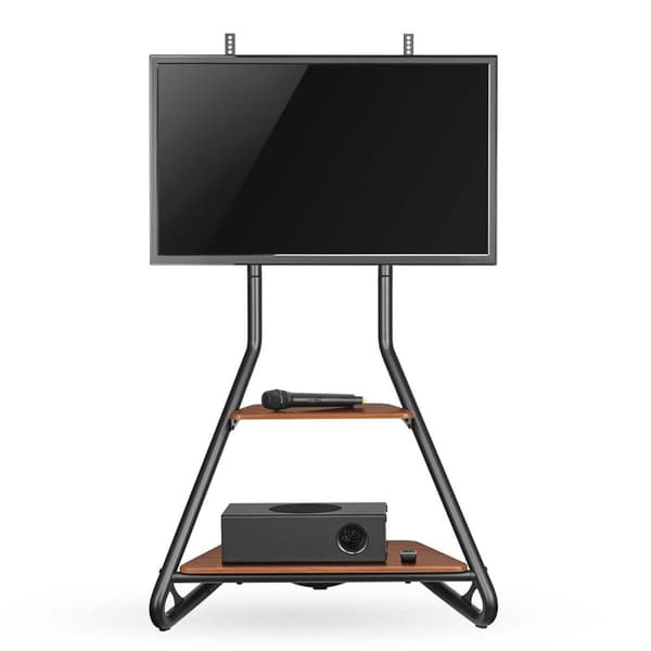 Nedis Golvstativ | 37 - 75 " | Maximal skärmvikt som stöds: 40 kg | Bauhaus Design | Justerbar förinställda höjder | MDF / Stål | Brun / Svart