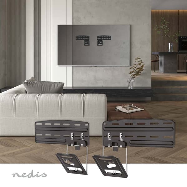 Nedis Fast TV väggfäste | 43 - 85 " | Maximal skärmvikt som stöds: 60 kg | Minsta väggdistans: 7.50 mm | Stål | Svart