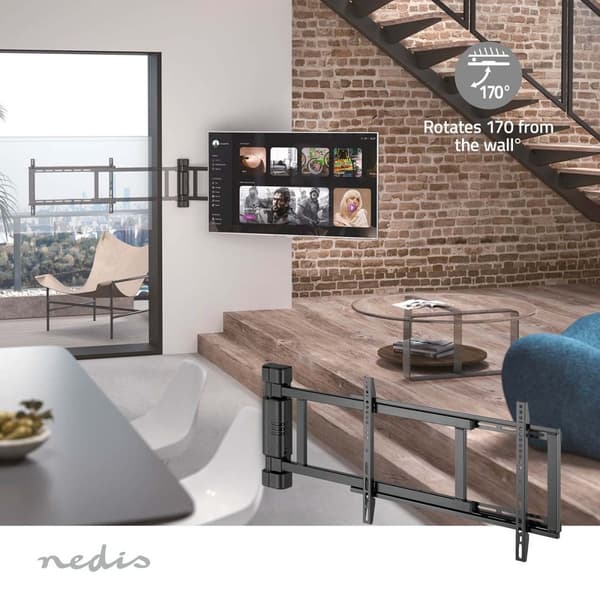 Nedis Motorised TV Wall Mount | 32 - 75 " | Maximum supported screen weight: 50 kg | Rotatable | Minimum wall distance: 56 mm | Remote controlled | AB
