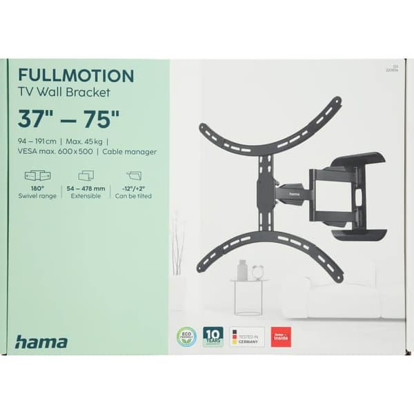 Hama Vægbeslag Full Motion VESA op til 600x500 75" Sort