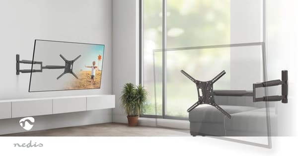 Nedis Fuld Motion TV Vægbeslag | 13 - 86 " | Maksimal vægt: 60 kg | Vipbar | Kan drejes | Minimum vægafstand: 70 mm | Maksimal vægafstand: 1020 mm | 3