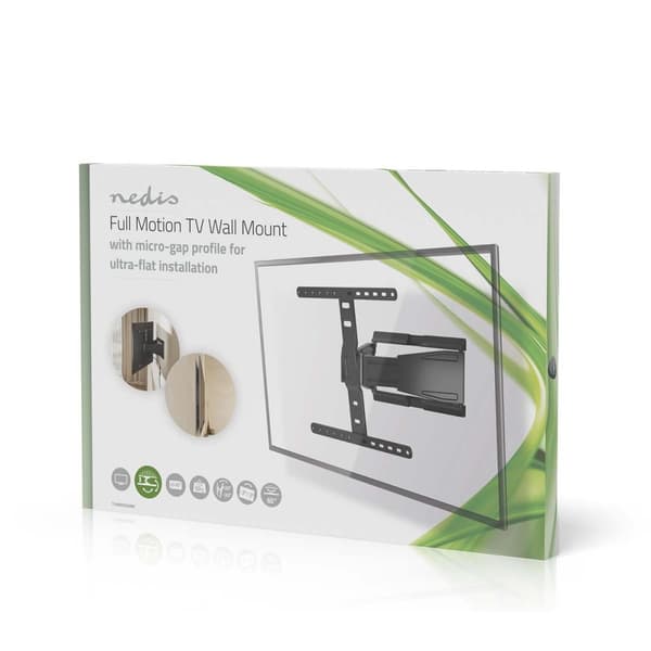 Nedis Tilt och vridbart TV väggfäste | 43 - 90 " | Maximal skärmvikt som stöds: 50 kg | Går att tilta | Roterbar | Minsta väggdistans: 19.6 mm | 2 Led
