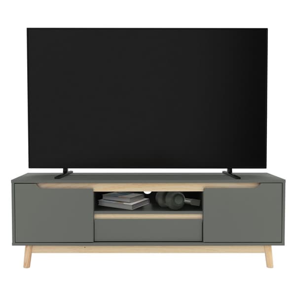 TV-lowboard TV-skåp 140x40 cm i matt grönt tillverkat av MDF och furu ML-design