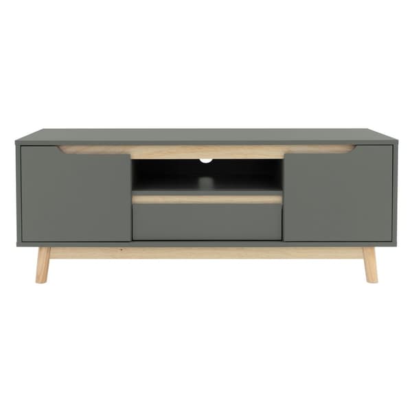 TV lowboard TV-skab 120x40 cm i mat grøn lavet af MDF &amp; fyrretræ ML-design