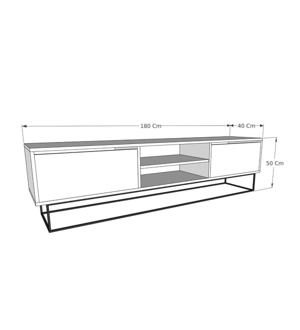TV stativ, Escape, 180 x 50 x 40 cm, sort