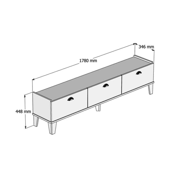 TV stativ, 178 x 44,8 x 34,6 cm, brun sort