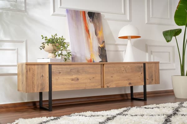 TV-taso, Serenity, 180x50x29,5 cm, musta ruskea
