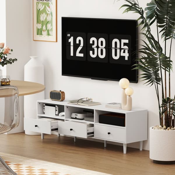 TV-bänk, 140x34x45 cm, Vit