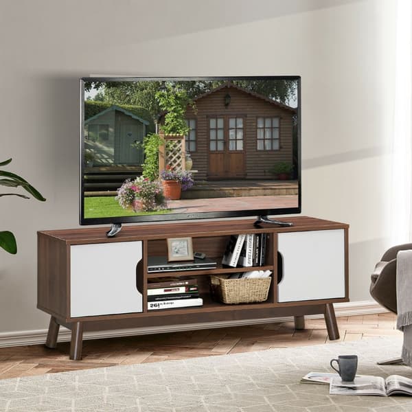 TV-stativ, 47x15.5x12.5 tum, Svart/Kaffe