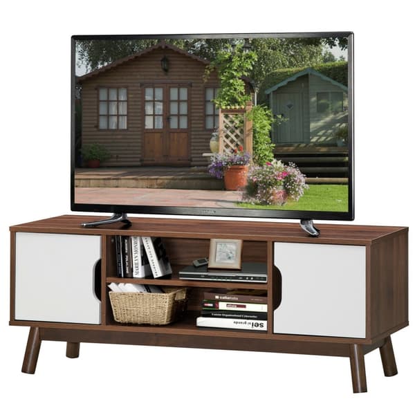 TV-stativ, 47x15.5x12.5 tum, Svart/Kaffe