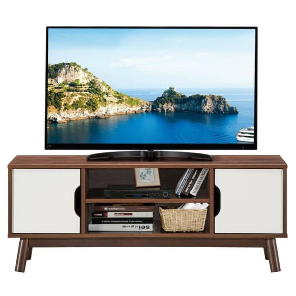 TV-stativ, 47x15.5x12.5 tum, Svart/Kaffe