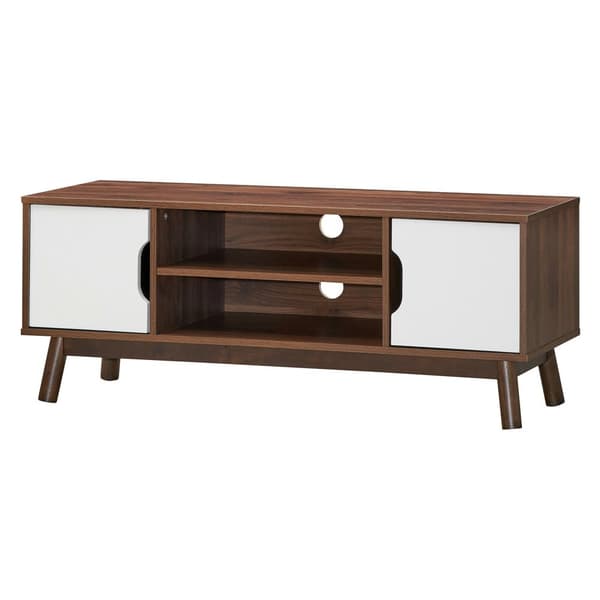 TV-stativ, 47x15.5x12.5 tum, Svart/Kaffe