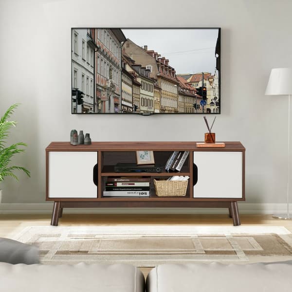 TV-stativ, 47x15.5x12.5 tum, Svart/Kaffe