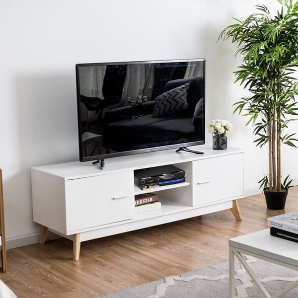 TV-bänk, 140x40.5x48 cm, Vit