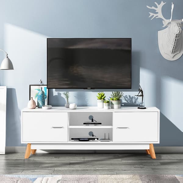 TV-bänk, 140x40.5x48 cm, Vit