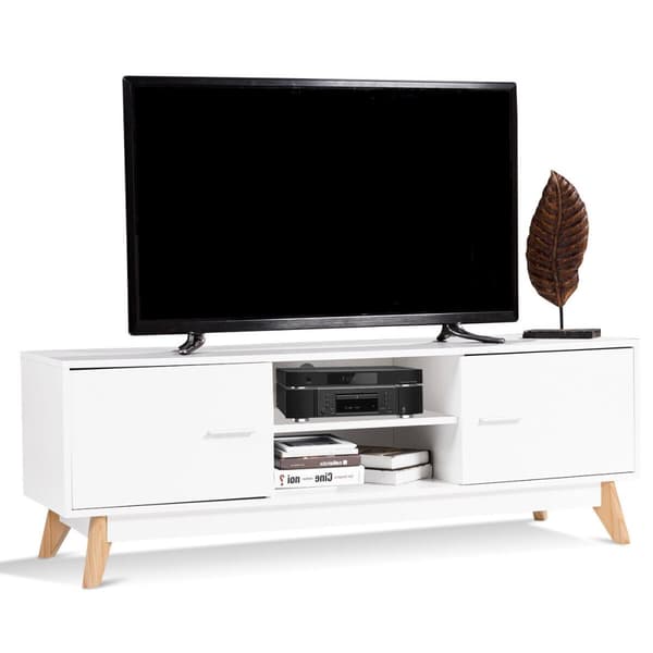 TV-bänk, 140x40.5x48 cm, Vit