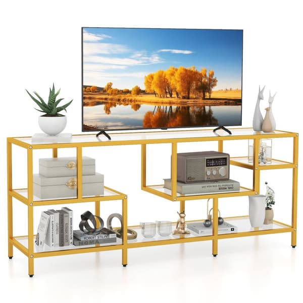 TV-konsolipöytä, 58x16x24.5 tuumaa, Kulta