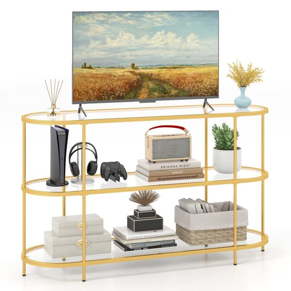 TV Bord Konsolbord, 55x16x32.5 tommer, Guld