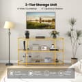 Miniatyrbillede 6 af 8: TV Bord Konsolbord, 55x16x32.5 tommer, Guld