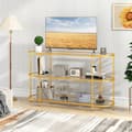 Miniatyrbillede 2 af 8: TV Bord Konsolbord, 55x16x32.5 tommer, Guld