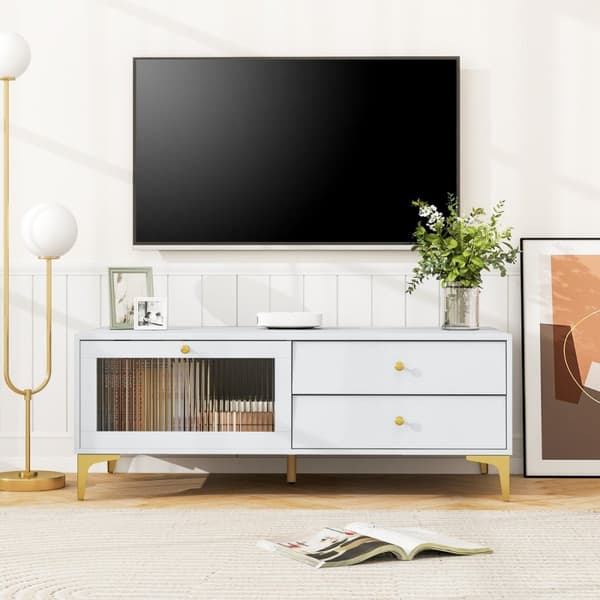 TV Bord, 120x62x46 cm, Lysegrå