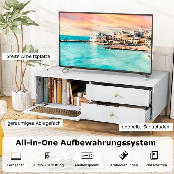 TV Bord, 120x62x46 cm, Lysegrå