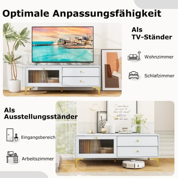 TV Bord, 120x62x46 cm, Lysegrå