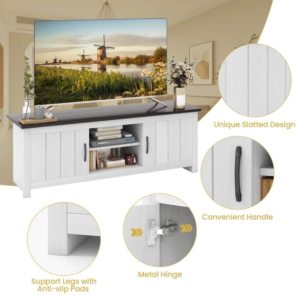 TV Bord, 57x15.5x19.5 tommer, Sort