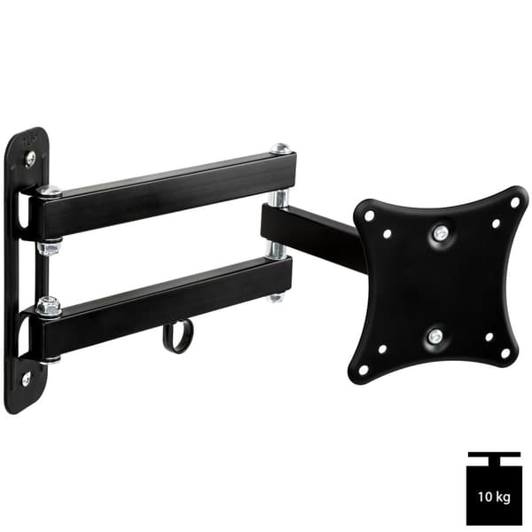 TV-ophæng for 10-24 tommer (25-61cm) (vipbar + svingbar) - sort