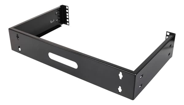 19" wall mount, 2U, max 25kg, steel construction, black