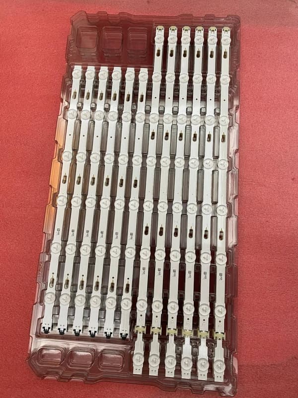LED-bakgrundsbelysningsremsa för TV-apparater, kopparmaterial, 14 LED-lampor, 1128 mm längd