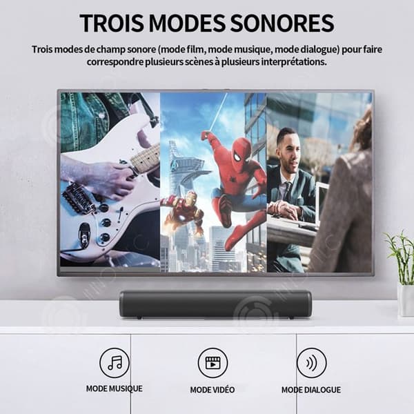 INN Soundbar för TV 30W effekt 9,5x41x7,3cm djup bas djupa kanaler stereokanaler bluetooth fjärrkontroll hushållsmontering