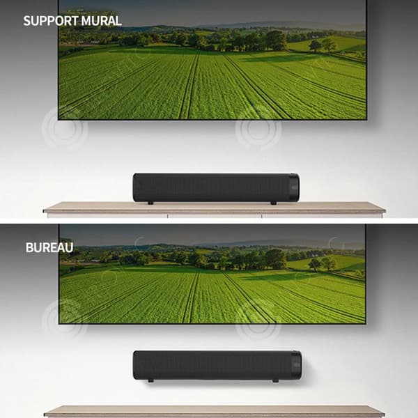 INN Soundbar för TV 30W effekt 40x8,6x7cm djup bas djupa kanaler stereoljudkanaler bluetooth fjärrkontroll metallfäste