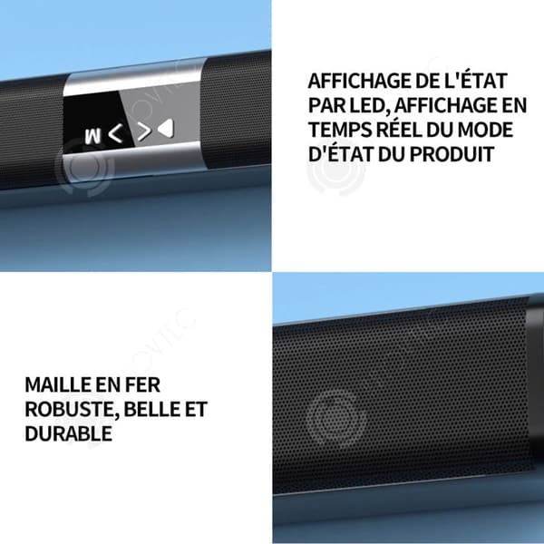 INN Soundbar för TV 10W effekt 80x6x6,2cm djup bas djupa kanaler stereoljudkanaler bluetooth fjärrkontroll metallfäste
