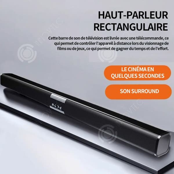 INN Soundbar för TV 10W effekt 80x6x6,2cm djup bas djupa kanaler stereoljudkanaler bluetooth fjärrkontroll metallfäste