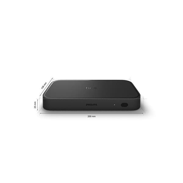 Philips Hue Play HDMI synkbox 8K synkroniserar upp till 10 ljus med spel, filmer och musik. Hue Bridge krävs. Dolby Vision HDR10+