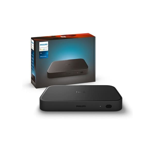 Philips Hue Play HDMI synkbox 8K synkroniserar upp till 10 ljus med spel, filmer och musik. Hue Bridge krävs. Dolby Vision HDR10+