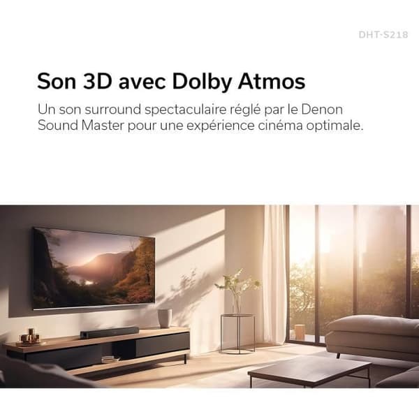 Ljudbar - DENON - DHT-S218 - Dolby Atmos - Bluetooth LE - Inbyggda subwoofers