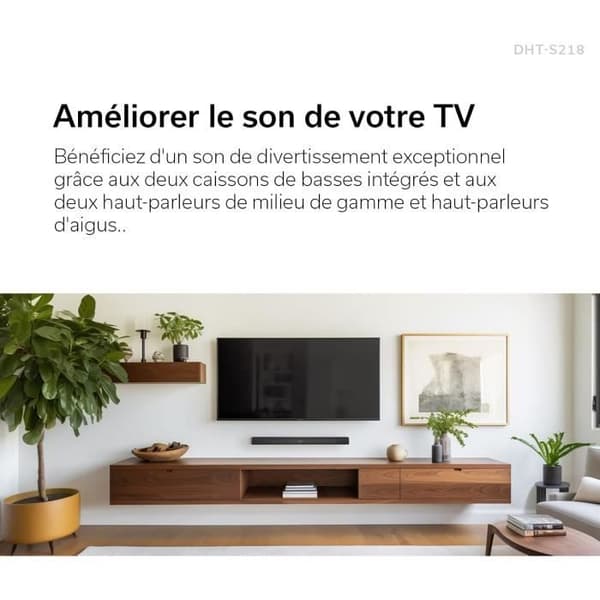 Ljudbar - DENON - DHT-S218 - Dolby Atmos - Bluetooth LE - Inbyggda subwoofers