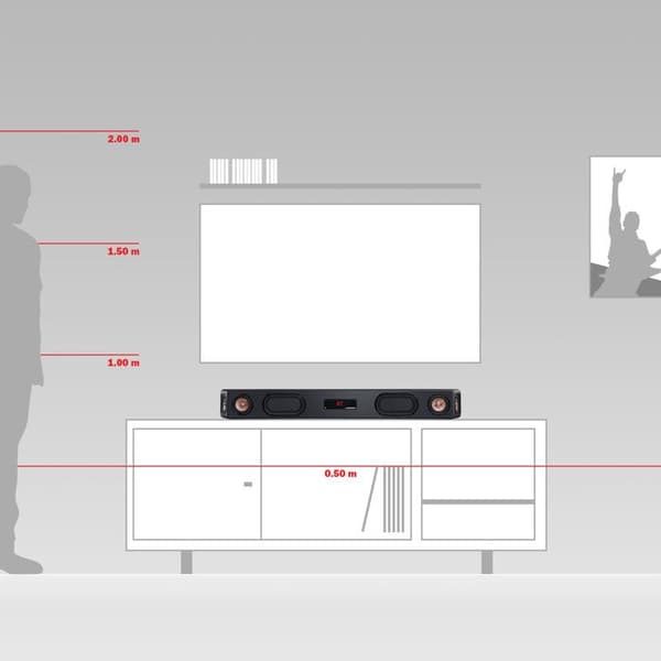 Teufel CINEBAR ULTIMA kraftfull ljudbar i högkvalitet med 380 watt för TV, musik och spel på hög nivå.
