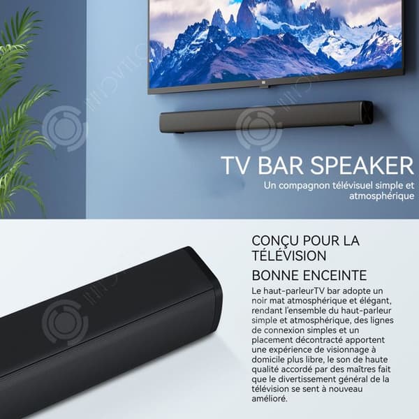 INN TV Soundbar Väggmonterad trådlös Bluetooth-högtalare Hemma Vardagsrum Trådlös Bluetooth-hemmabio med surroundsystem