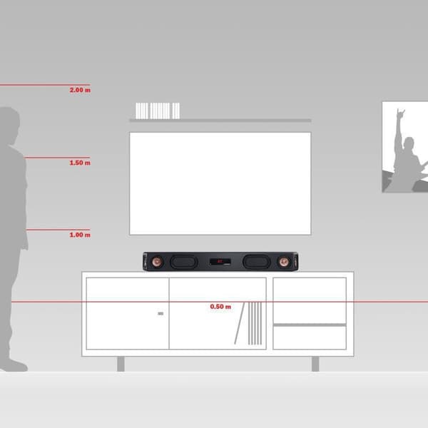Teufel CINEBAR ULTIMA kraftfull ljudbar i högkvalitet med 380 watt för TV, musik och spel på hög nivå.