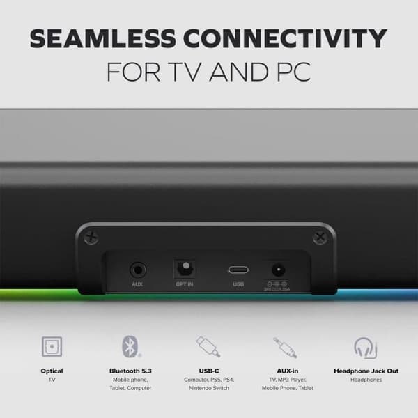 Gaming Ljudbar - Kreativ - Sound Blaster GS5 - RGB - 60W - Bluetooth 5.3