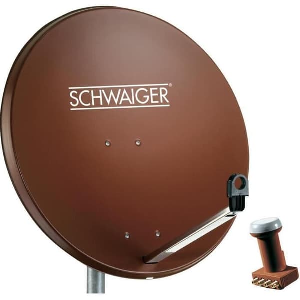 Schwaiger 80cm parabol - Röd - Quad-LNB
