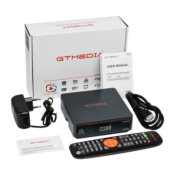 Satellite TV-modtager, 1080P opløsning, indbygget 2.4G WIFI,GTMEDIA V9 Prime, EU-stik