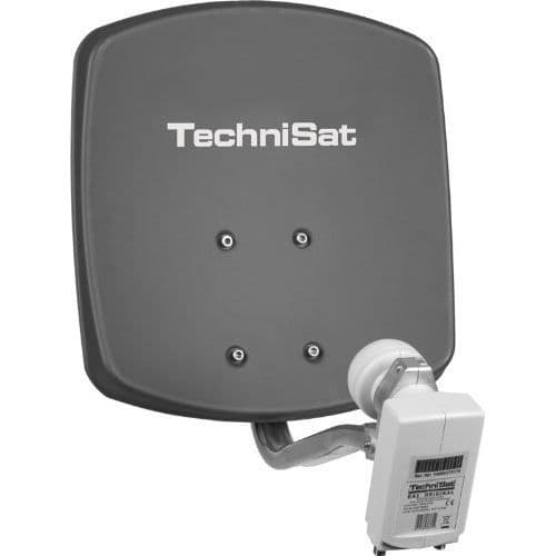 Parabolantenn - TECHNISAT - DIGIDISH 33 - Aluminium - Fäste AZ/EL - LNB Twin - Grå