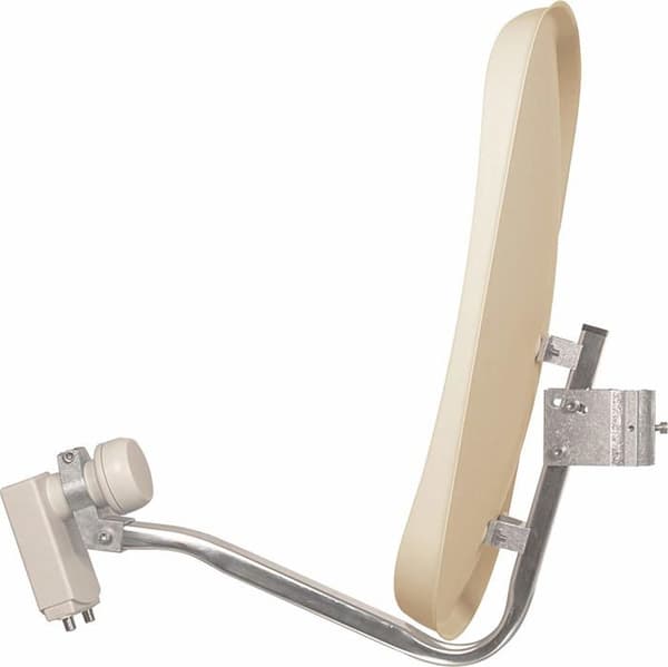 Technisat - 1045/3882 - DIGIDISH 45 Satellite Offset - Spegel med väggfäste och Twin LNB med beige nippelslang