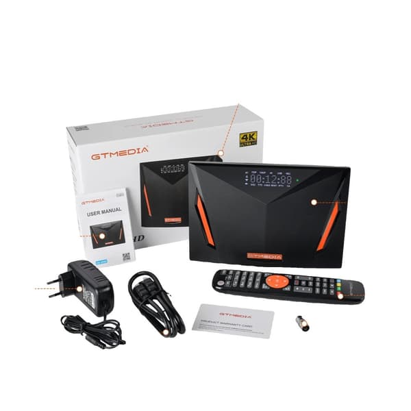 Satellitmodtager, 4K Ultra HD, Indbygget WIFI, GTMEDIA V8 UHD, EU-stik