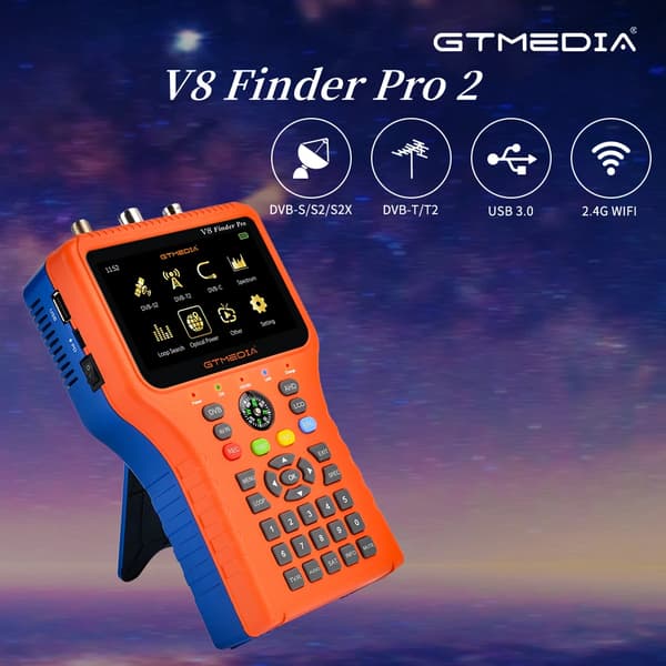 Satellitsignalhittare, högupplösande display, omfattande standardstöd,V8 Finder Pro2, EU-kontakt