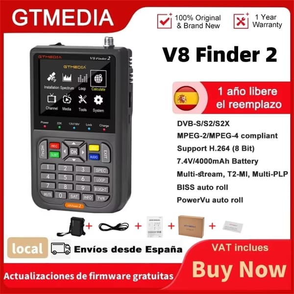 Satellitfinder, digital typ, 3,5 tum skärm, 7,4V / 4000mAh batteri,EU-kontakt, GTMEDIA V8 Finder 2